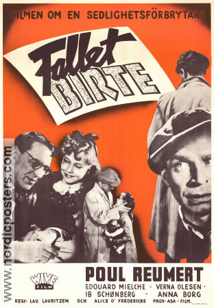 Fallet Birte 1945 poster Poul Reumert Anna Borg Verna Olesen Lau Lauritzen Danmark