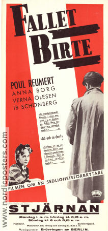 Fallet Birte 1945 poster Poul Reumert Anna Borg Verna Olesen Lau Lauritzen Danmark