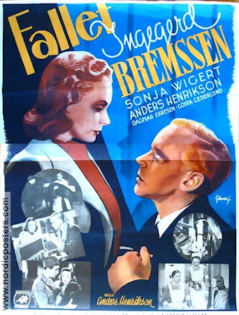 Fallet Ingegerd Bremssen 1942 poster Sonja Wigert Anders Henrikson Eric Rohman art