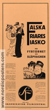 Falska friares fiasko 1926 poster Fy og Bi Harald Madsen Carl Schenström Hans Steinhoff