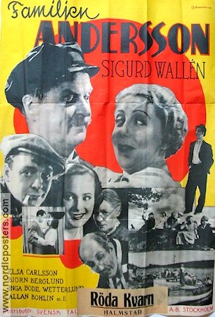 Familjen Andersson 1937 poster Elsa Carlsson Sigurd Wallén Skärgård