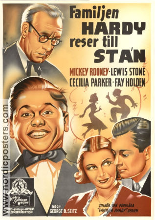 Familjen Hardy reser till stan 1938 poster Mickey Rooney Lewis Stone Fay Holden George B Seitz