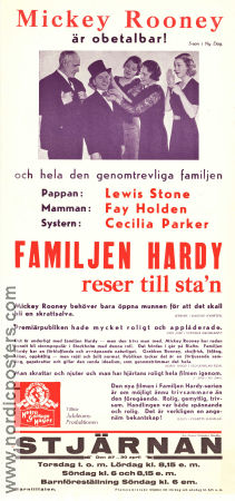 Familjen Hardy reser till stan 1938 poster Mickey Rooney Lewis Stone Fay Holden George B Seitz