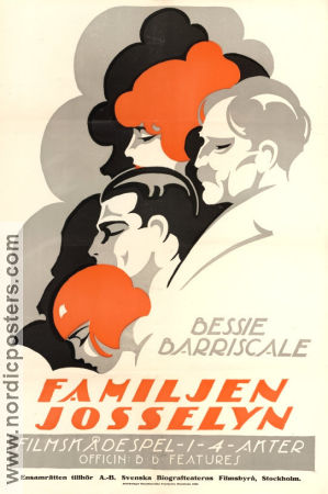 Familjen Josselyn 1919 poster Bessie Barriscale Nigel Barrie Howard Hickman