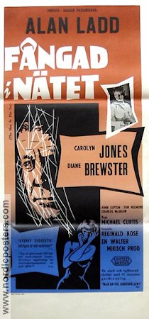 Fångad i nätet 1959 poster Alan Ladd Carolyn Jones Michael Curtiz