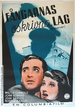 Fångarnas oskrivna lag 1938 poster Walker Connolly Jean Parker Eric Rohman art