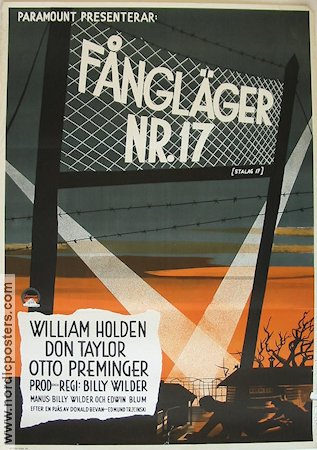 Fångläger nr 17 1953 poster William Holden Billy Wilder Krig Hitta mer: Nazi