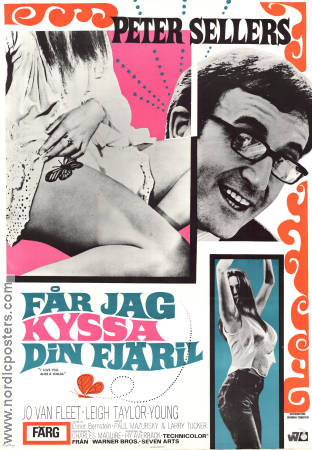 Får jag kyssa din fjäril 1968 poster Peter Sellers Jo Van Fleet Leigh Taylor-Young Hy Averback Damer