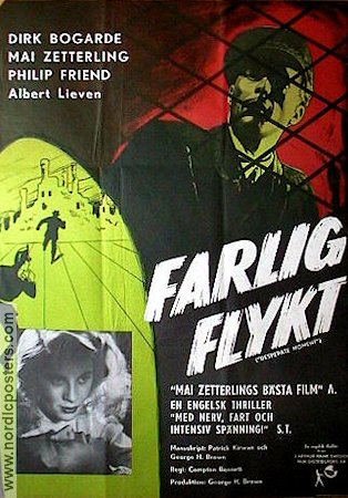 Farlig flykt 1953 poster Dirk Bogarde Mai Zetterling