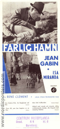 Farlig hamn 1949 poster Jean Gabin Isa Miranda Vera Talchi Réné Clément