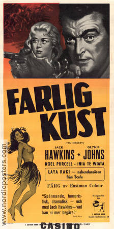 Farlig kust 1954 poster Jack Hawkins Glynis Johns