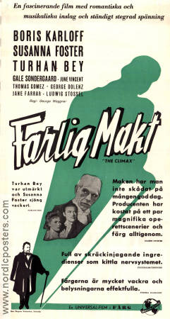 Farlig makt 1944 poster Boris Karloff Susanna Foster Turhan Bey George Waggner