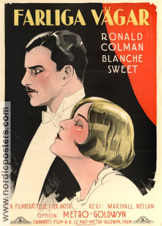 Farliga vägar 1925 poster Blanche Sweet Ronald Colman Marshall Neilan