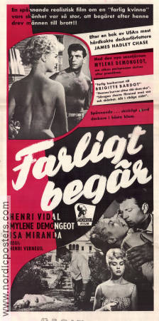 Farligt begär 1957 poster Henri Vidal Mylene Demongeot Isa Miranda Henri Verneuil