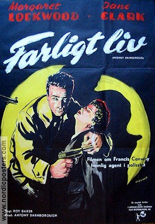 Farligt liv 1950 poster Margaret Lockwood Dane Clark