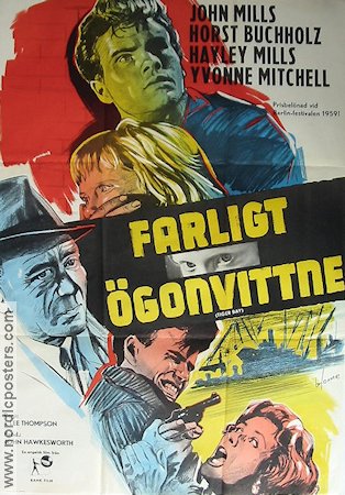 Farligt ögonvittne 1959 poster John Mills Horst Buchholz