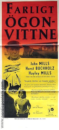 Farligt ögonvittne 1959 poster John Mills Horst Buchholz