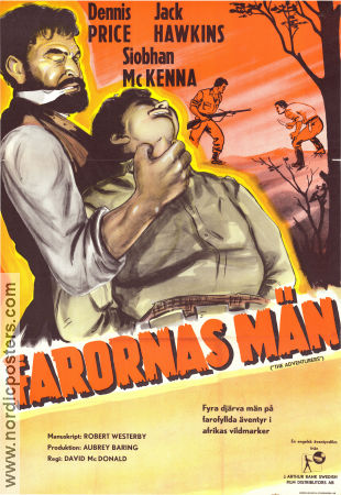 Farornas män 1953 poster Dennis Price Jack Hawkins David MacDonald Filmen från: South Africa