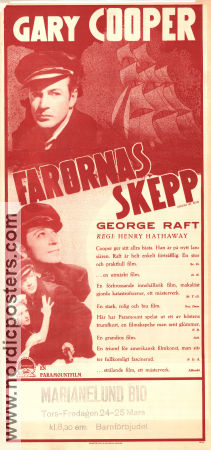 Farornas skepp 1937 poster Gary Cooper George Raft Henry Hathaway Skepp och båtar