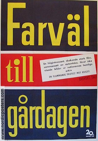 Farväl till gårdagen 1950 poster Krig