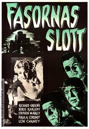 Fasornas slott 1952 poster Richard Greene Boris Karloff Lon Chaney Jr Paula Corday