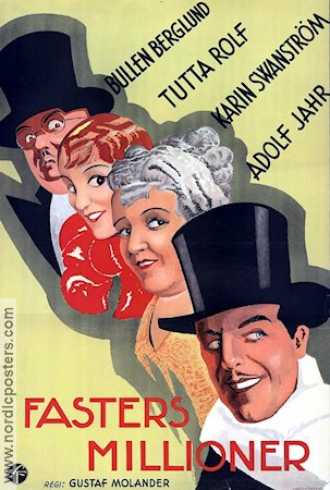 Fasters millioner 1934 poster Tutta Rolf Erik Berglund