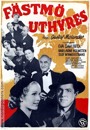 Fästmö uthyres 1950 poster Eva Dahlbeck Karl-Arne Holmsten Olof Winnerstrand Karl-Arne Holmsten Gustaf Molander