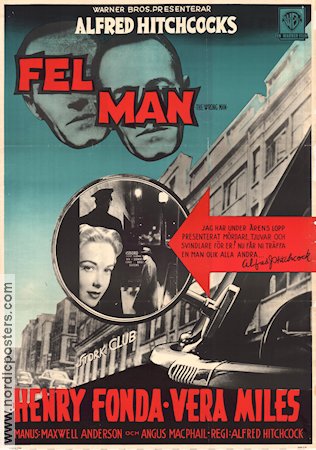 Fel man 1957 poster Henry Fonda Vera Miles Alfred Hitchcock