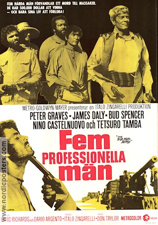 Fem professionella män 1969 poster Bud Spencer Peter Graves James Daly Don Taylor