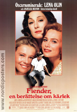 Fiender en berättelse om kärlek 1991 poster Lena Olin Anjelica Huston Paul Mazursky