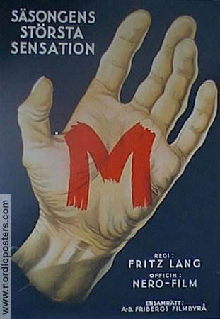 Filmen M 1931 poster Peter Lorre Fritz Lang
