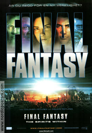 Final Fantasy 2001 poster Ming-Na Wen Alec Baldwin Steve Buscemi Hironobu Sakaguchi Animerat Asien