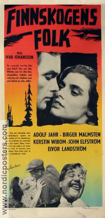 Finnskogens folk 1955 poster Birger Malmsten Adolf Jahr Kerstin Wibom Ivar Johansson Blommor och växter