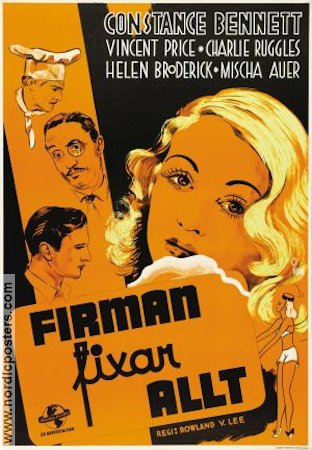 Firman fixar allt 1938 poster Constance Bennett Vincent Price