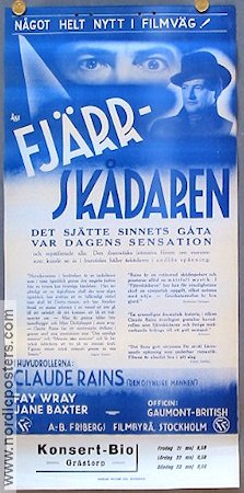 Fjärrskådaren 1935 poster Claude Rains Fay Wray