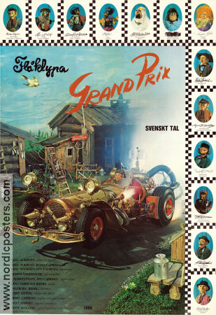 Flåklypa Grand Prix 1974 poster Ivo Caprino Animerat Norge Bilar och racing