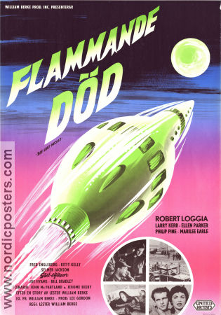 Flammande död 1958 poster Robert Loggia Ellen Parker Phillip Pine Lester Wm Berke Rymdskepp