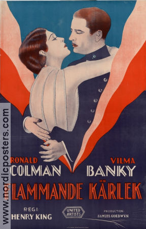 Flammande kärlek 1927 poster Ronald Colman Vilma Banky Henry King