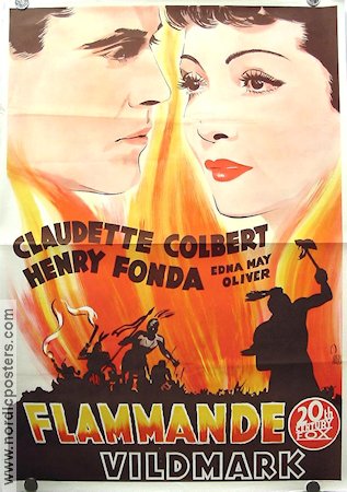 Flammande vildmark 1940 poster Claudette Colbert Henry Fonda John Ford