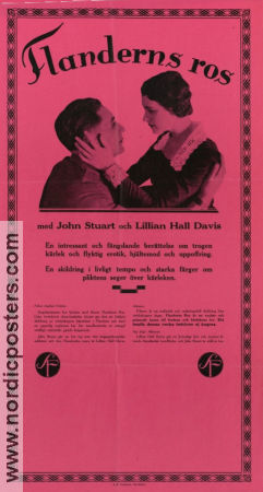 Flanderns ros 1927 poster Lillian Hall-Davis John Stuart Maurice Elvey