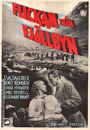 Flickan från fjällbyn 1948 poster Eva Dahlbeck Bengt Blomgren Einar Hylander Anders Henrikson Berg