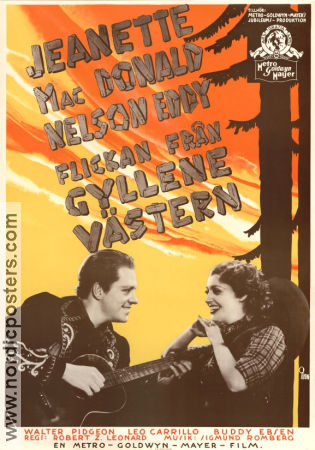 Flickan från gyllene västern 1938 poster Jeanette MacDonald Nelson Eddy Robert Z Leonard