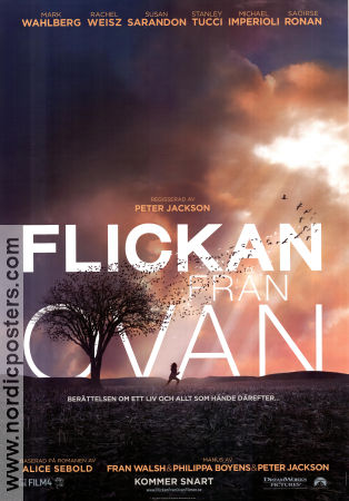 Flickan från ovan 2009 poster Rachel Weisz Mark Wahlberg Peter Jackson Fåglar