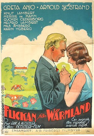 Flickan från Wärmland 1931 poster Greta Anjou Arnold Sjöstrand Affischkonstnär: Blomberg