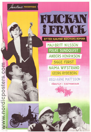 Flickan i frack 1956 poster Maj-Britt Nilsson Folke Sundquist Arne Mattsson Text: Hjalmar Bergman Instrument