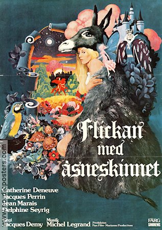 Flickan med åsneskinnet 1973 poster Catherine Deneuve Jacques Demy Konstaffischer