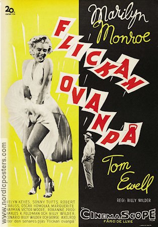 Flickan ovanpå 1955 poster Marilyn Monroe Tom Ewell Billy Wilder