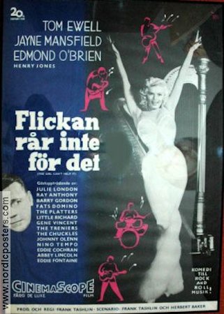 Flickan rår inte för det 1956 poster Jayne Mansfield Tom Ewell