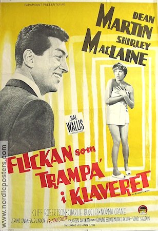 Flickan som trampa i klaveret 1961 poster Dean Martin Shirley MacLaine