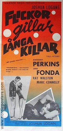 Flickor gillar långa killar 1961 poster Anthony Perkins Jane Fonda